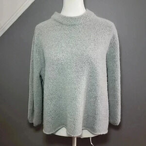 World Market Sweater One Size Grey Cut Out Sleeves Boxy Wool Blend Soft Cozy